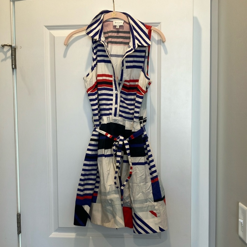 Striped navy, red, and white Milly mini